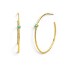 Hand Hammered Earrings With Turquoise Accent