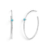 Hand Hammered Earrings With Turquoise Accent