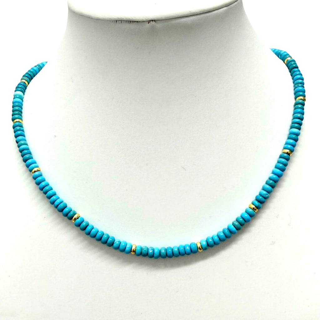 Turquoise Roundelle Beaded Necklace
