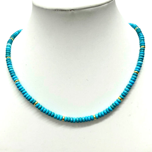 Turquoise Roundelle Beaded Necklace