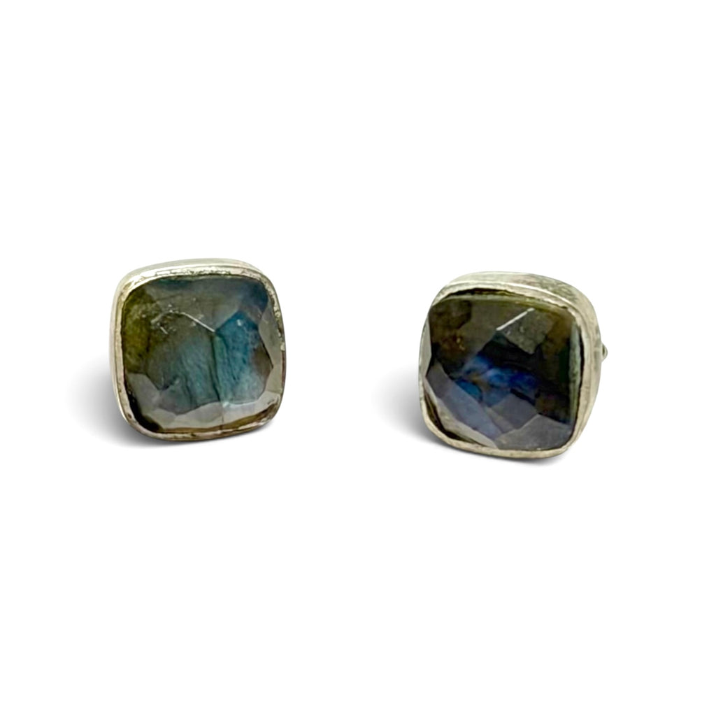 Sterling Silver and Labradorite Stone Earrings