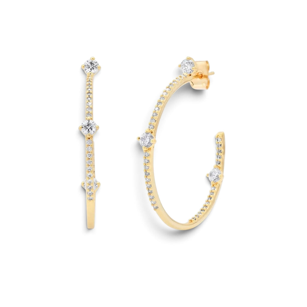 Pave Hoops With CZ Stations