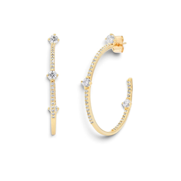 Pave Hoops With CZ Stations