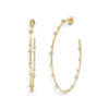 Large Gold Hoops With CZ Stations