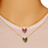 Colorful Dainty Pave Heart Necklace