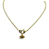 Pavé Carabiner Clasp Ball Link Chain Necklace