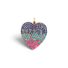 Pave Rainbow Multi Color Heart Pendant