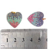 Pave Rainbow Multi Color Heart Pendant