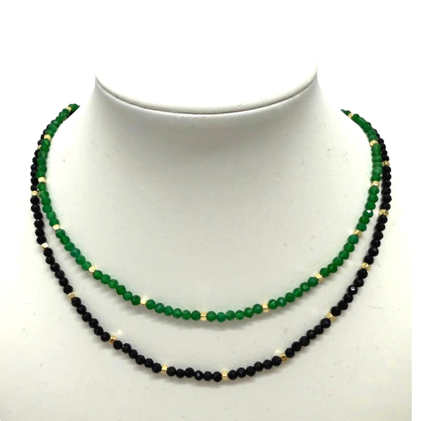 Beautiful Beaded Necklace with Gold Spacers