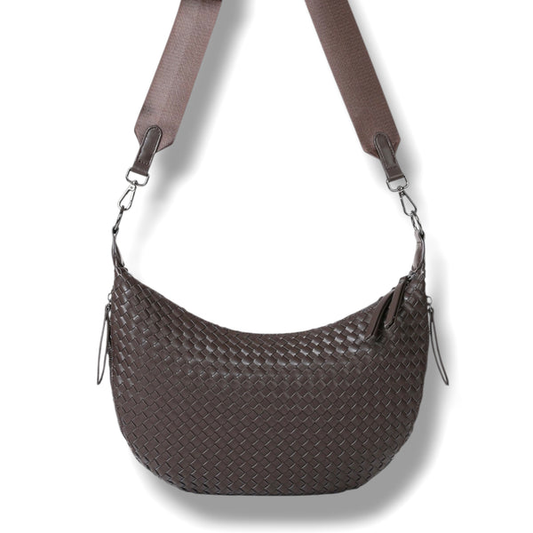 Rowe Vegan Woven Cresent Bag
