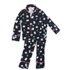2 Piece Printed Button Down Mahjong Pajama Set