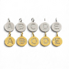 Round Disc Pave Initial Charms