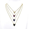 Colorful Dainty Pave Heart Necklace