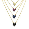 Colorful Dainty Pave Heart Necklace