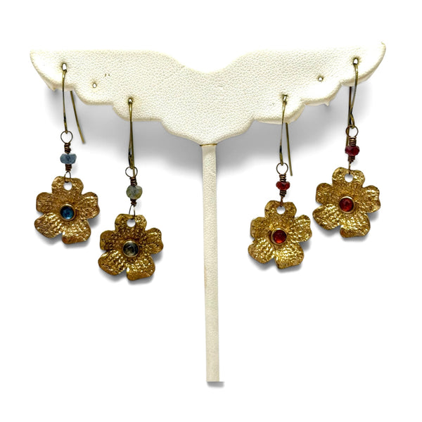 Anna Pavlova Lace Gemstone Flower Earrings