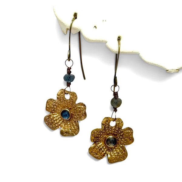 Anna Pavlova Lace Gemstone Flower Earrings