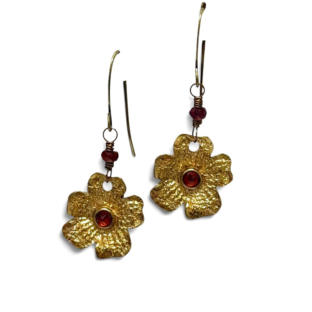 Anna Pavlova Lace Gemstone Flower Earrings