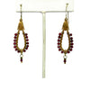 Hatshepsut Long Teardrop Garnet Wrapped Pendant Earrings
