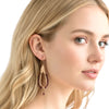 Hatshepsut Long Teardrop Garnet Wrapped Pendant Earrings