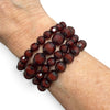 Set of 6 Burgundy Beaded Stretch Bracelets