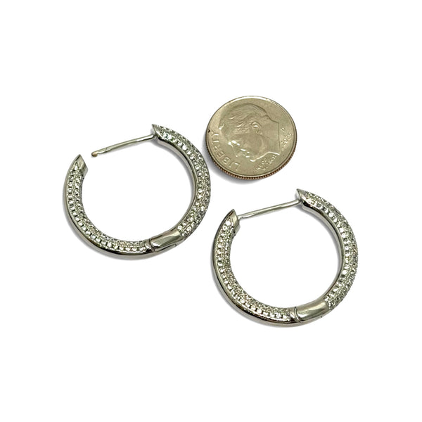 CZ Pave Huggie Hoops