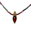 Delicate Pear Shape Stone Pendant on Beaded Chain