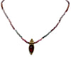 Delicate Pear Shape Stone Pendant on Beaded Chain