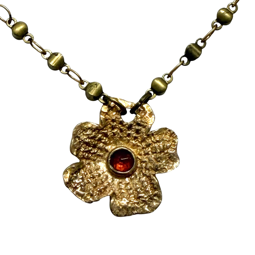 Lace Flower Necklace with Gemstones