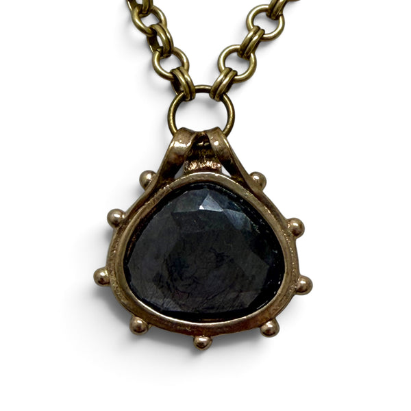Pear Gray Sapphire Pendant Necklace