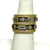 5 Piece Hemitite and Gold CZ Rings Set