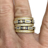 5 Piece Hemitite and Gold CZ Rings Set