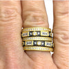 5 Piece Hemitite and Gold CZ Rings Set