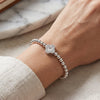 Quatrefoil Pointed Stainless Steel Ball Beaded Stretch Bracelet