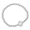 Quatrefoil Pointed Stainless Steel Ball Beaded Stretch Bracelet