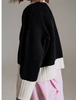 Black And White Color Block Sweater