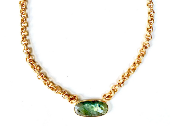 Blaze Gold-Filled Genuine Stone Necklace
