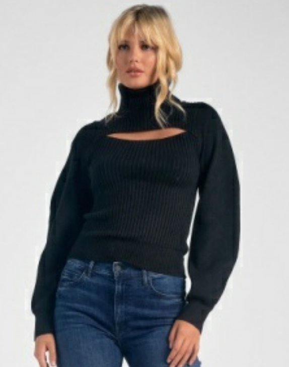 Turtleneck Cut Out Sweater
