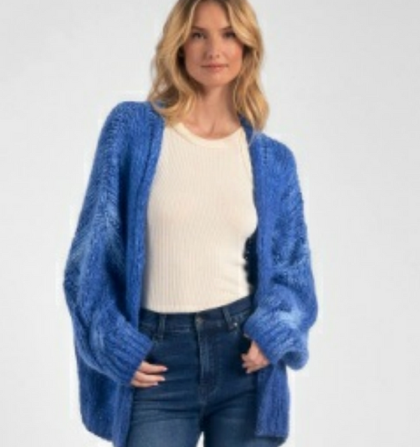 Chunky Blue Cardigan-One Size Fits All