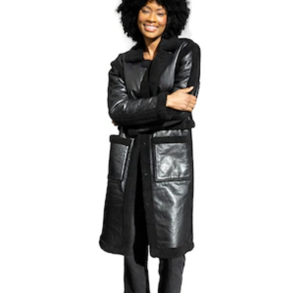 Leather And Sherpa Tali 4 Coats In One