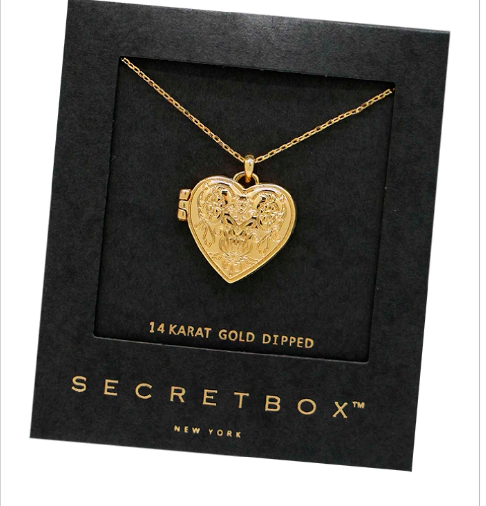 Gold Dipped Heart Locket Necklace