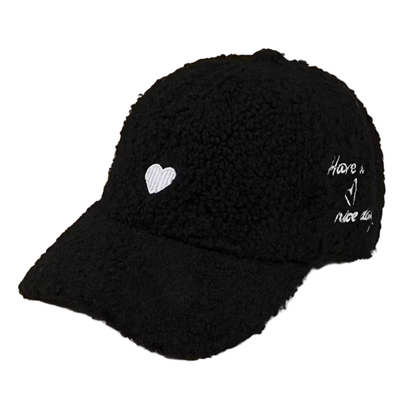 Fuzzy Sherpa Hat With Heart