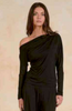 Elan Long Sleeve Black Top