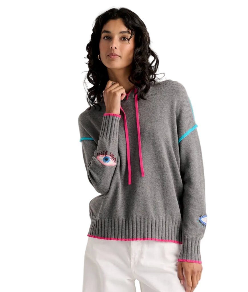 Zaket & Plover Funnel Neck Sweater with Embroidered Eye
