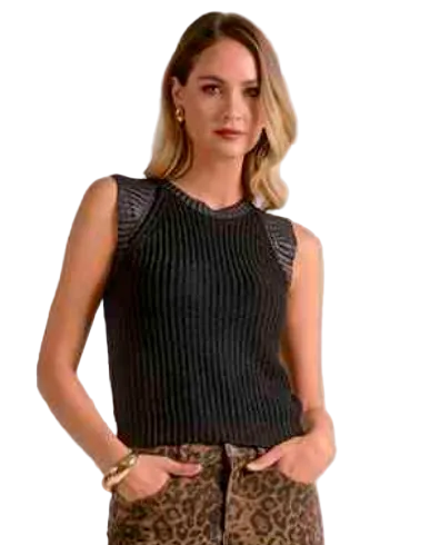 Elan Black Raglan Sleeveless Sweater