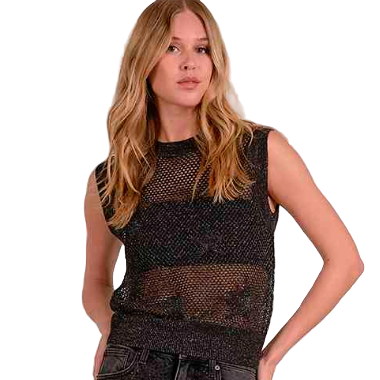 Elan Sleeveless Crewneck Star Print Sweater