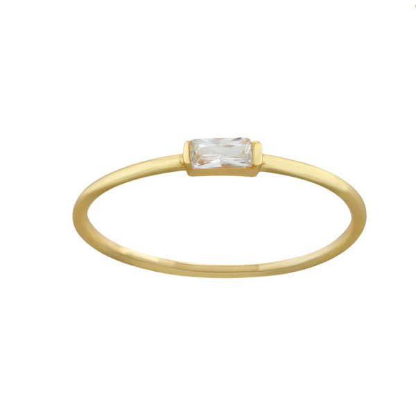 Gold CZ Band Ring