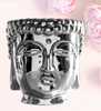 3 Wick Silver Buddha Candle