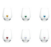 18 Oz. Stemless Wine Glass With Hand Blown Heart Inside