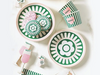 Set of 4 Melamine Appetizer Mahjong Plates