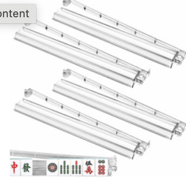 Set of 4 Modern Mahj Jong Rack with Pushers (Colorful or Clear)